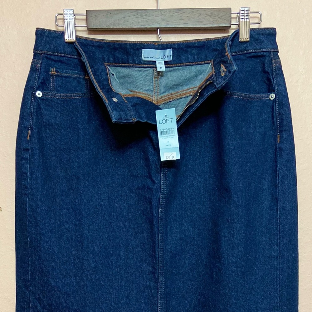 LOFT Petite Denim Maxi Skirt - Picture 4 of 5